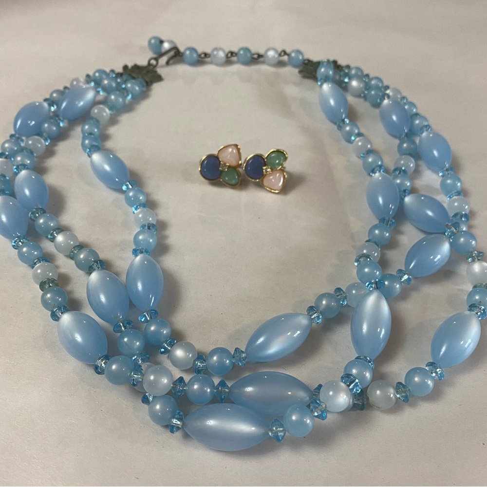 Vintage Blue Multi-Strand Necklace